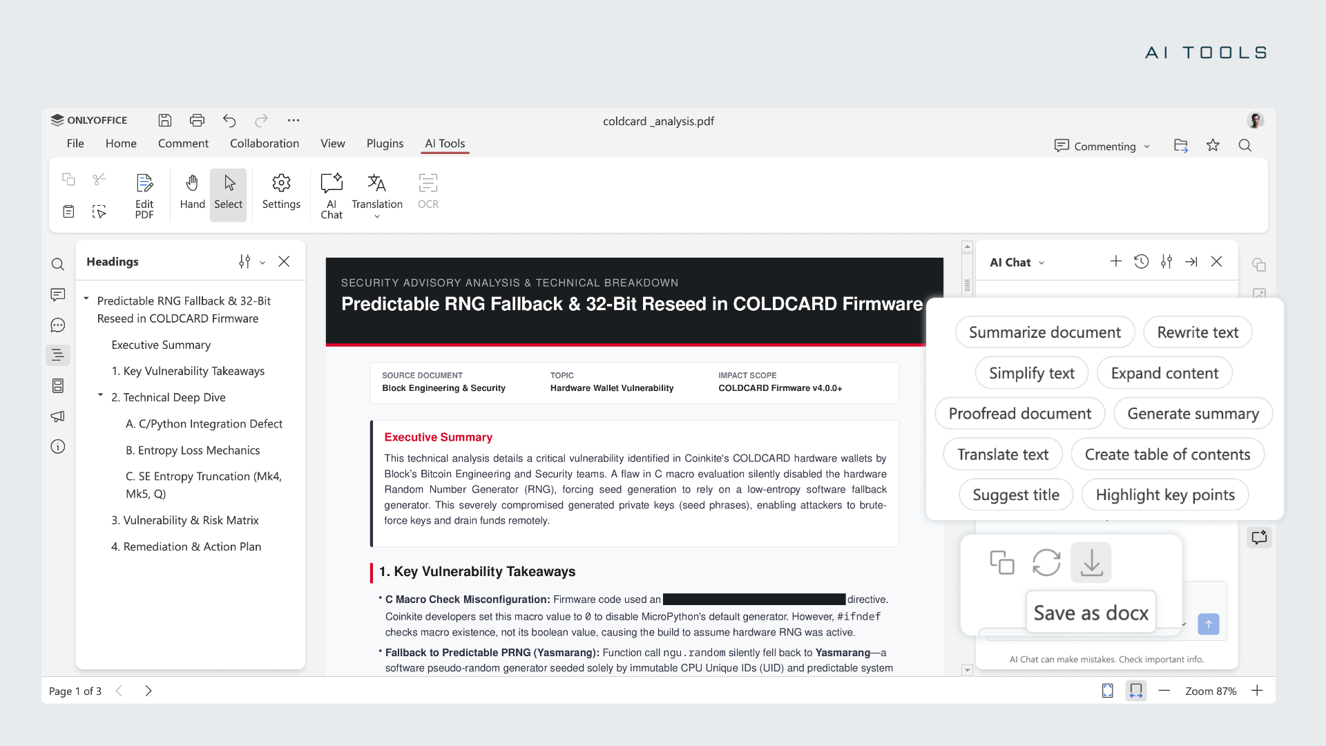 ONLYOFFICE 10.0 PDF editor with its AI tools - itsfoss.com