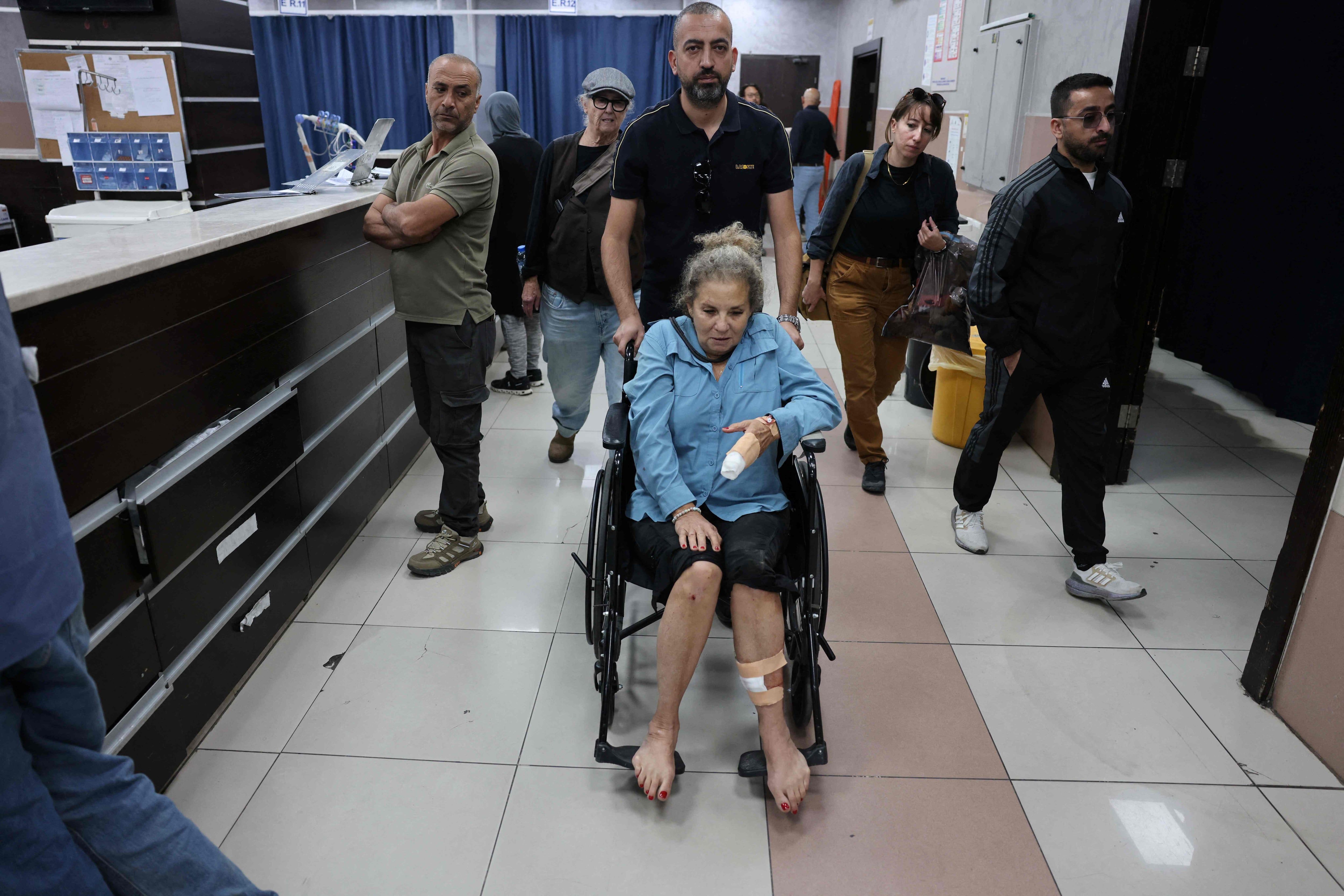 US photojournalist Heidi Levine in hospital in Ramallah after being attacked by Israeli settlers as she photographed Palestinian farmers harvesting olives in Abu Falah. AFP - thenationalnews.com