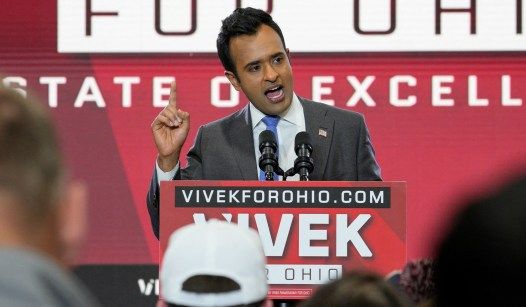 Former Republican presidential candidate Vivek Ramaswamy gestures at his campaign to become Ohio's next governor, at CTL Aerospace in Cincinnati, Ohio, February 24, 2025. - nationalreview.com